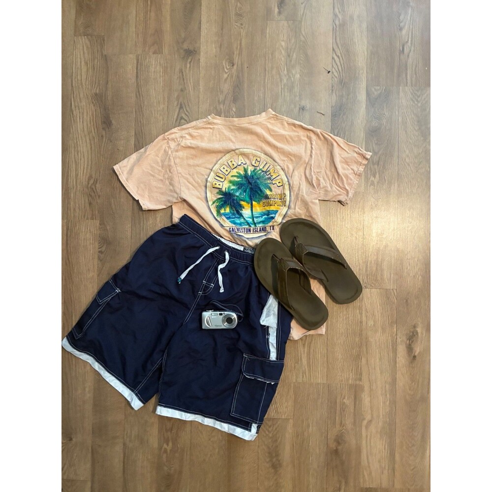 Bubba Gump Shrimp Co Galveston Island Texas Graphic T-Shirt Peach Mens large
